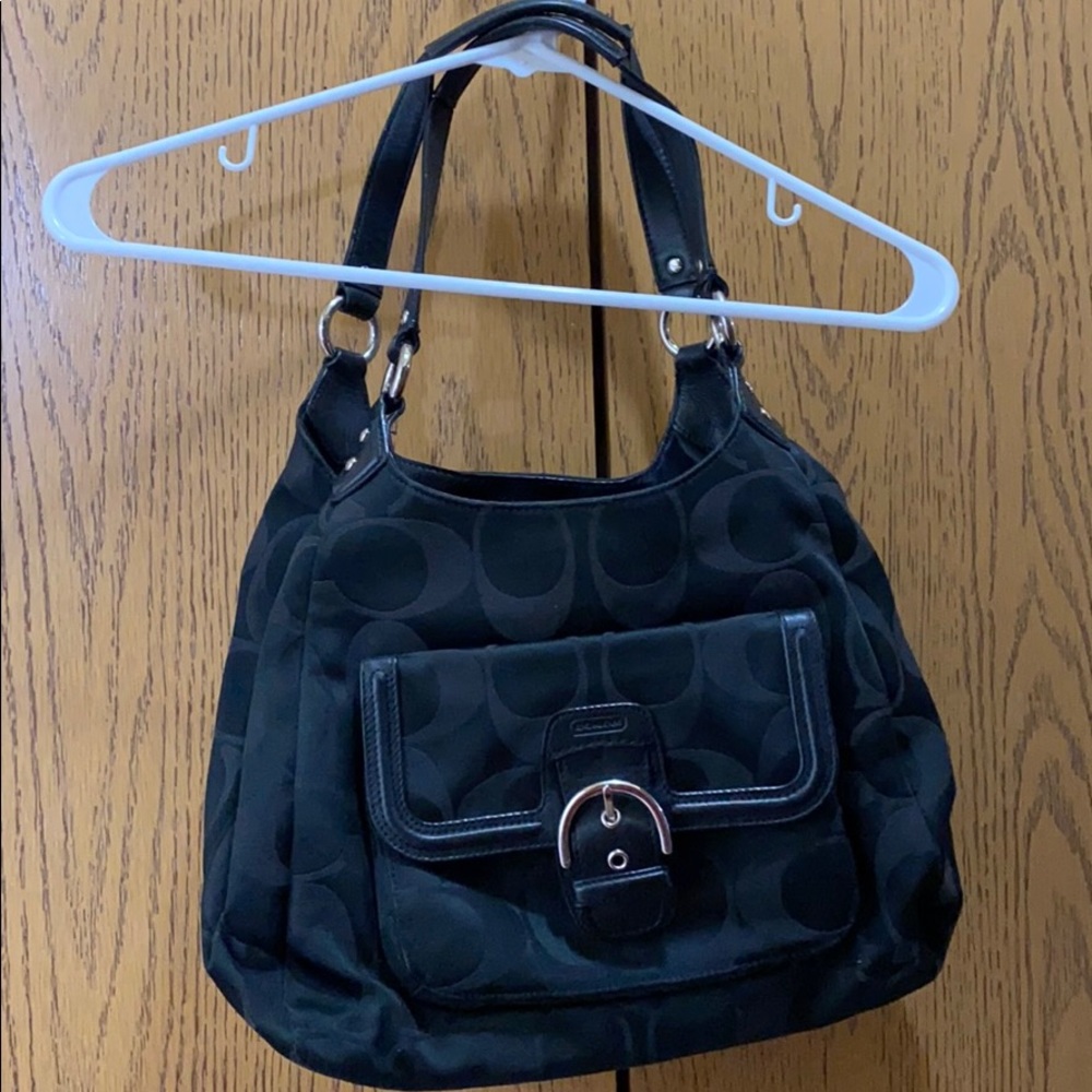 Big black coach purse